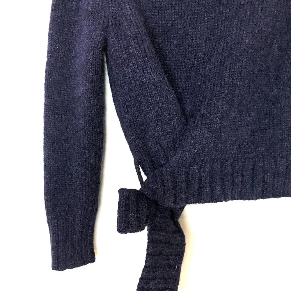 Ajaie Alaie  Purple Wrap Sweater XS Crew Neck Alpaca Wool